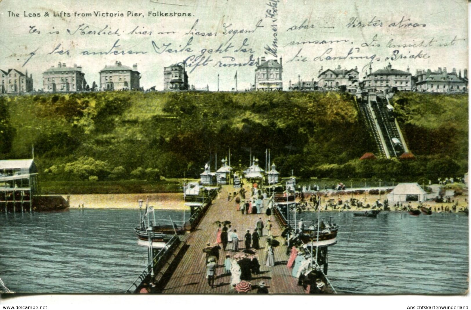 The Leas & Lifts From Victoria Pier, Folkstone 1906 (003094) - Folkestone