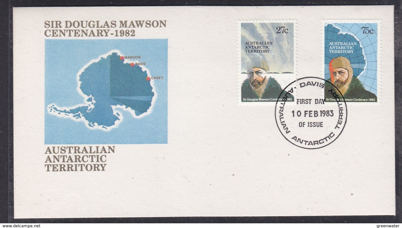 AAT 1983 Sir Douglas Mawson 2v FDC Ca Davis (37276) - FDC