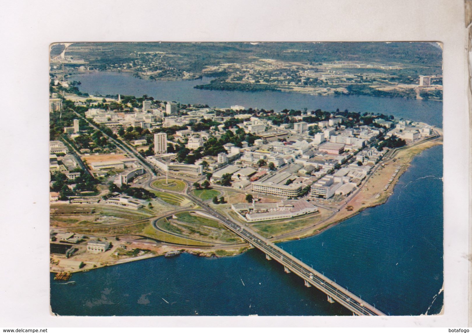 CPM  ABIDJAN, VUE AERIENNE En 1964! (tampon Militaire) - Ivory Coast