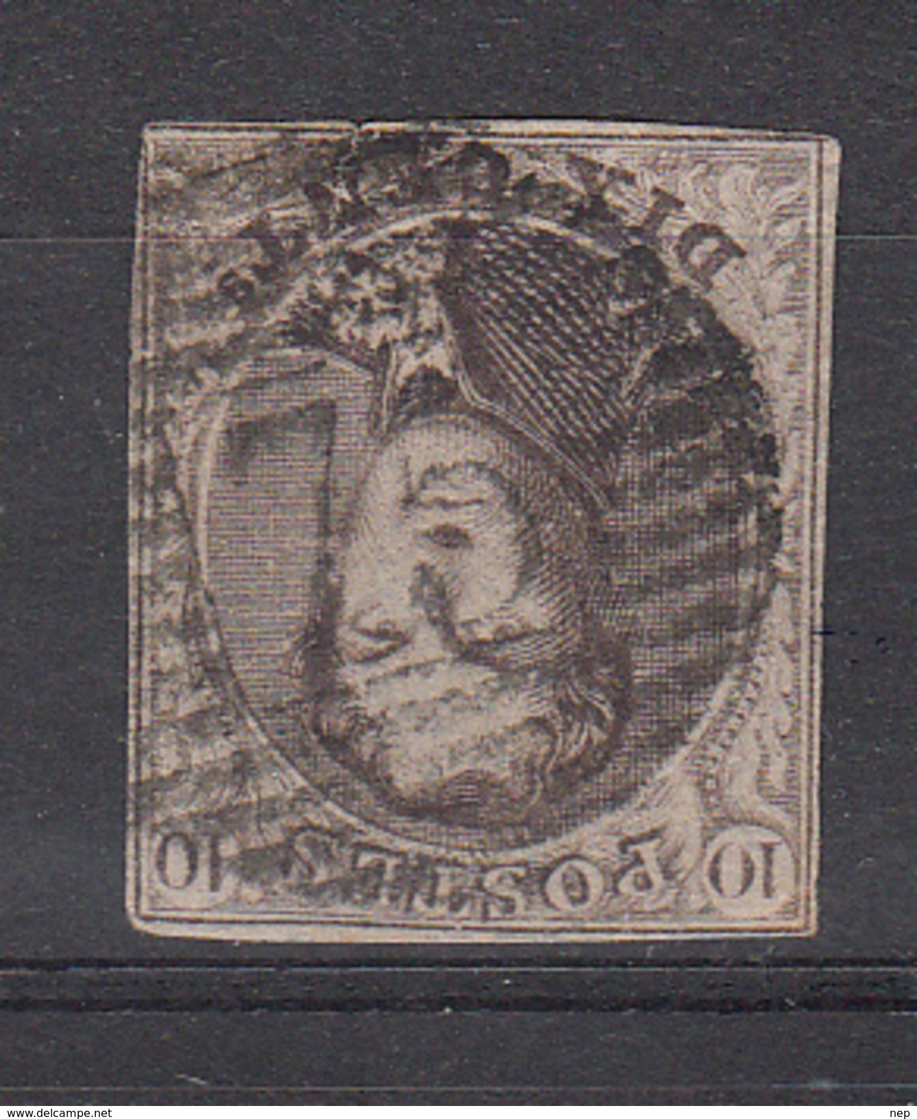 BELGIË - OBP - 1858 -  Nr 10/A? - (P 75 - LOKEREN) - (4 Randen) - Postmarks - Lines: Perceptions