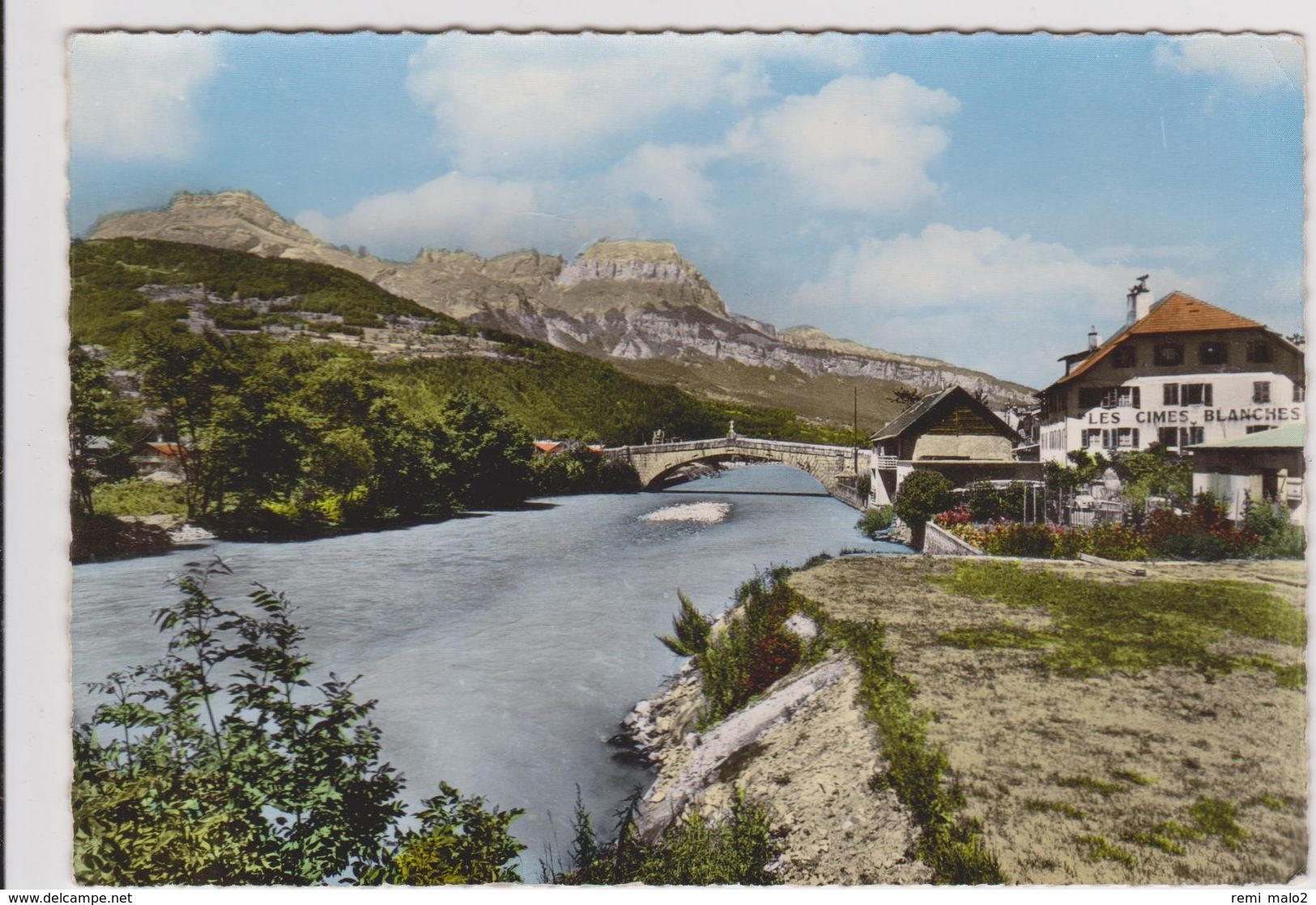 CPSM  SAINT MARTIN SUR ARVE 74  Le Pont Et La Chaîne Des Aravis - Autres & Non Classés