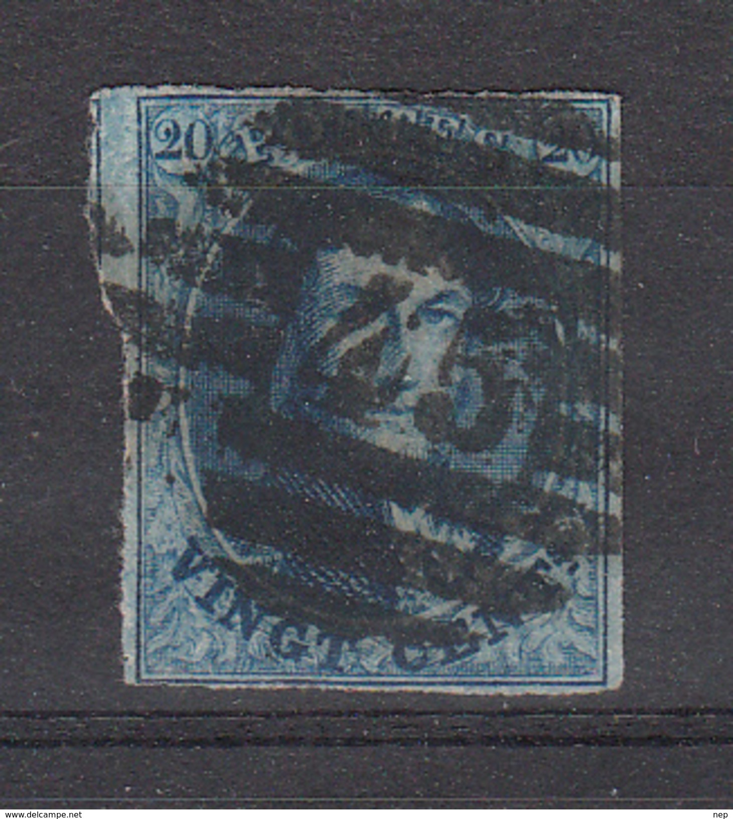 BELGIË - OBP - 1858 -  Nr 11/A? - (P 45 - GAND) - (4 Randen) - Postmarks - Lines: Perceptions