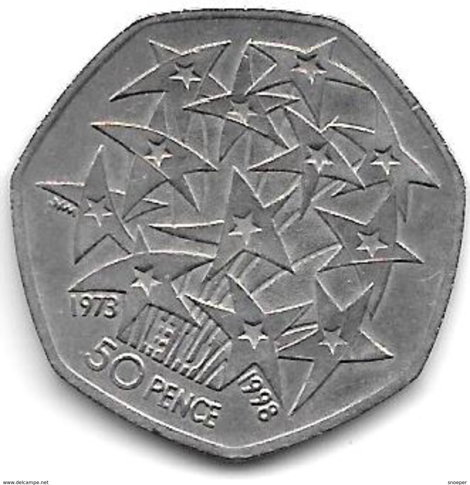 *Great Britain 50 Pence 1998  Km 992  Xf+ - 50 Pence