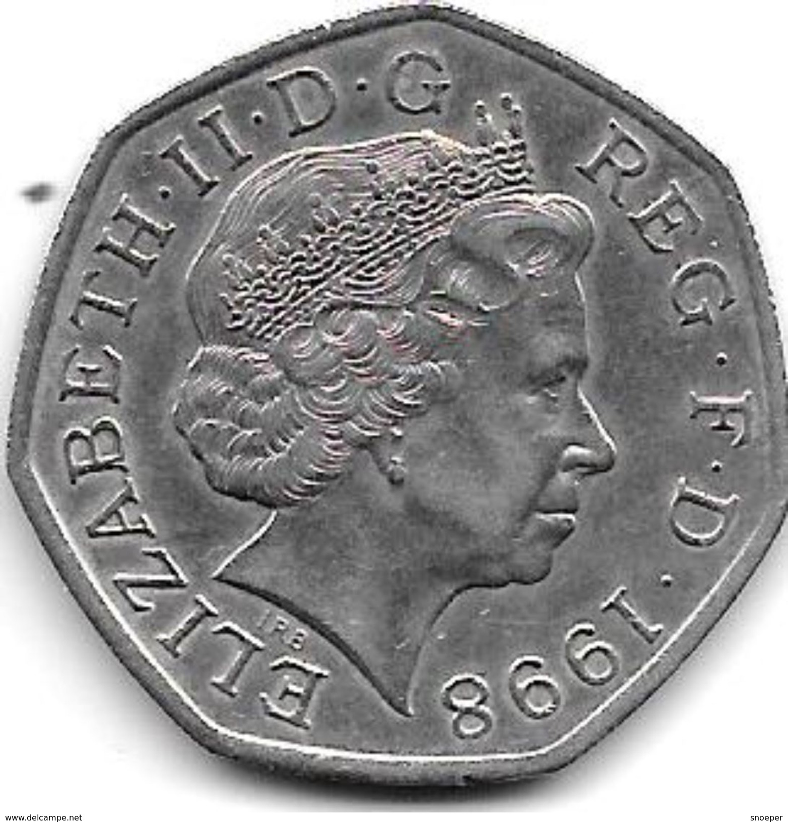 *Great Britain 50 Pence 1998  Km 992  Xf+ - 50 Pence