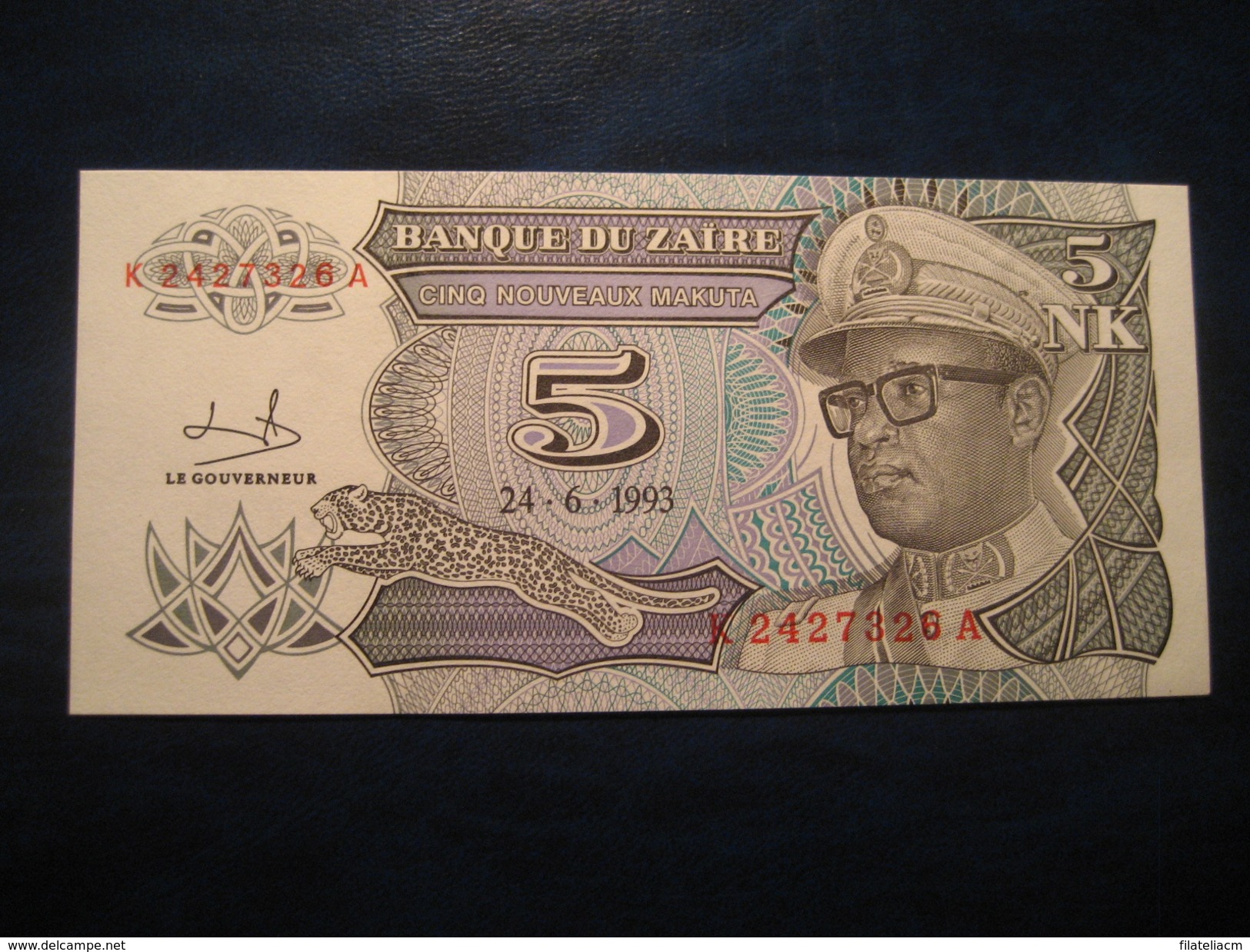 5 Nouveaux Makuta 1993 ZAIRE Unused UNC Banknote Billet Billete Congo Belgium - Zaire