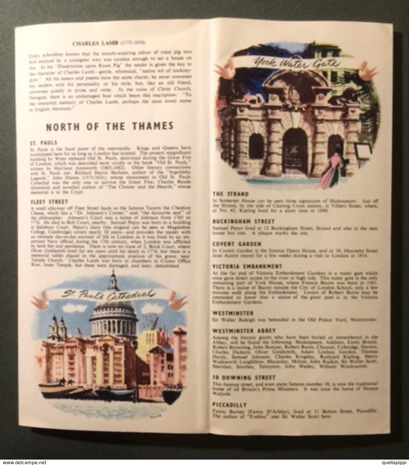 07142 "LONDRA - A DUNLOP MAP - OF CENTRAL LONDON-AND ITS LITERARY ASSOCIATIONS" MAPPA ORIG. - Strassenkarten