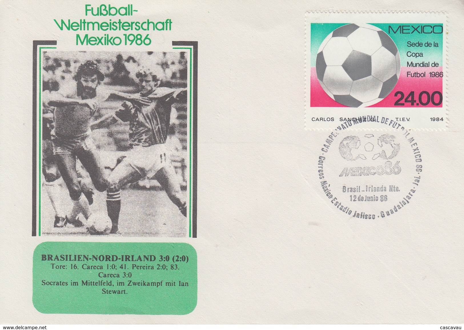 Enveloppe  MEXIQUE  Coupe  Du   Monde  De  Football   1986 - 1986 – Mexico