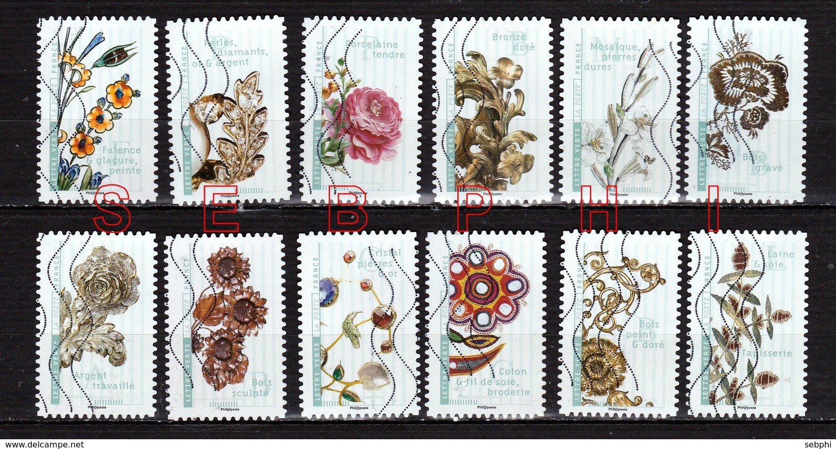 FRANCE 2017 :  FLEURS ET METIERS D'ART  / SERIE COMPLETE - Used Stamps