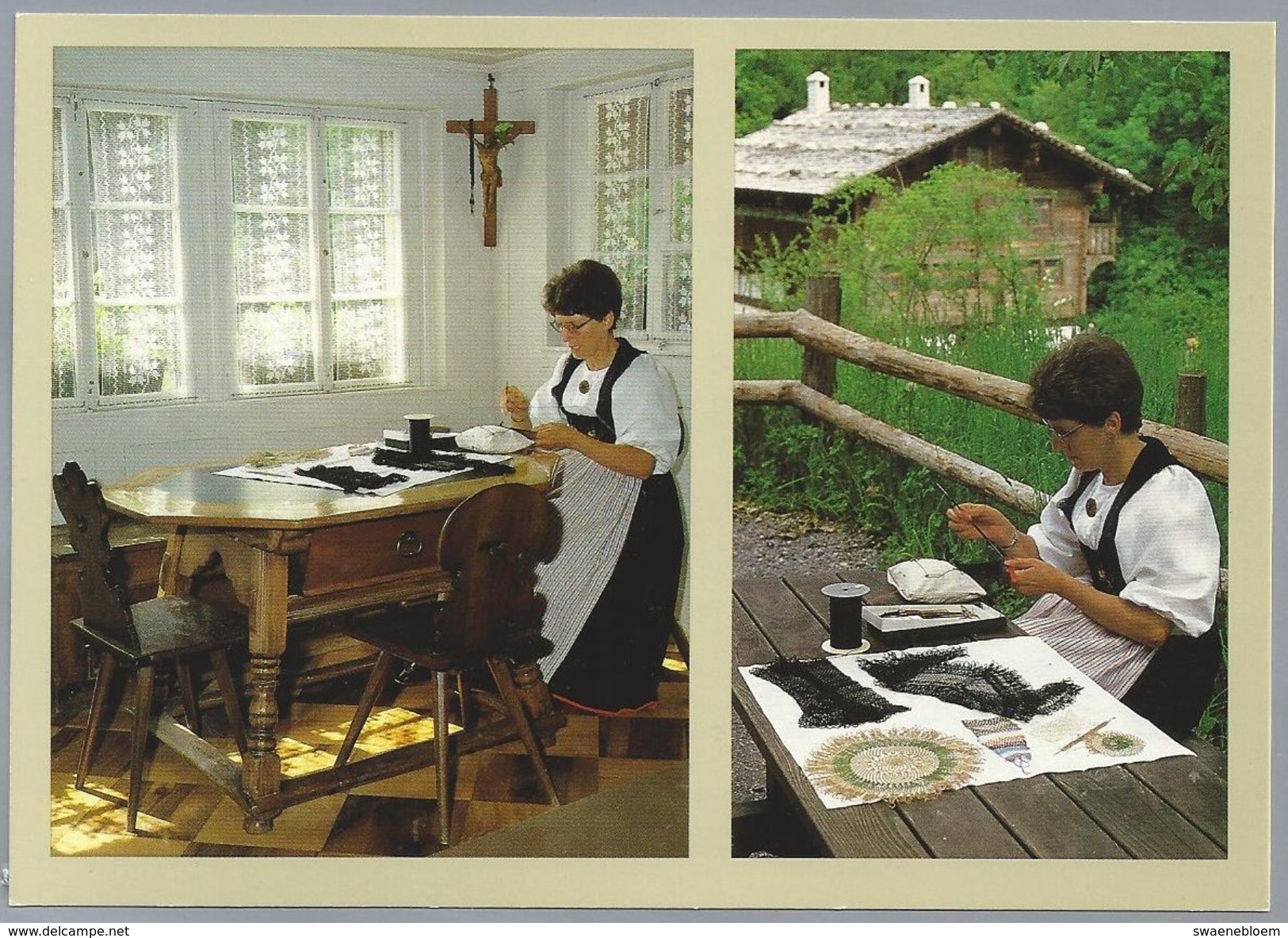 CH.- Schweiz, Freilichtmuseum Ballenberg Ob Brienz. Filetknüpfen. Nr. 213. Foto Fehlmann + Hunziker. - Museum