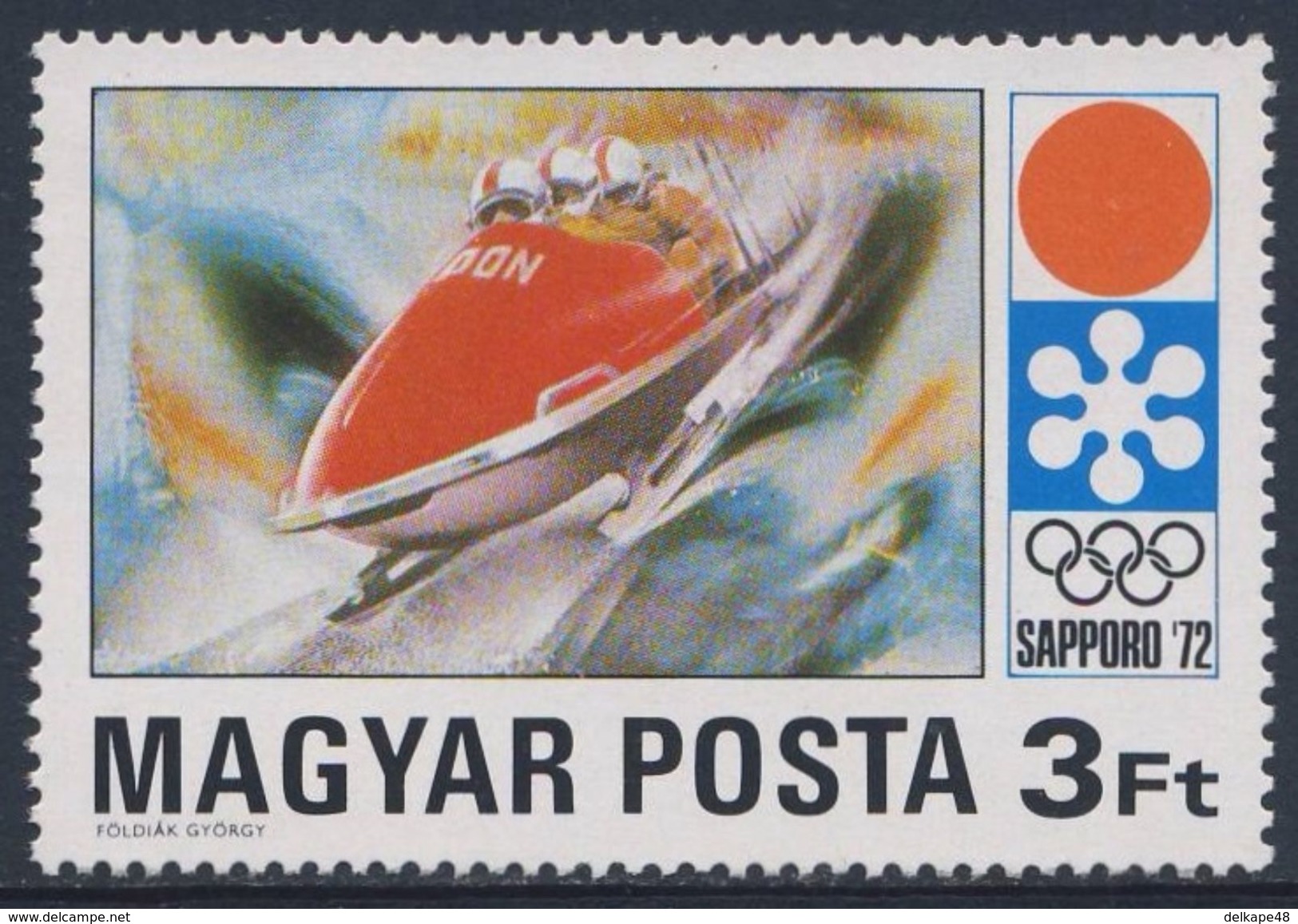 Hungary Ungarn 1971 Mi 2726 A ** Four-man Bobsleighing / Vierenbob - Bobsport - Winter Games Sapporo '72 - Winter 1972: Sapporo