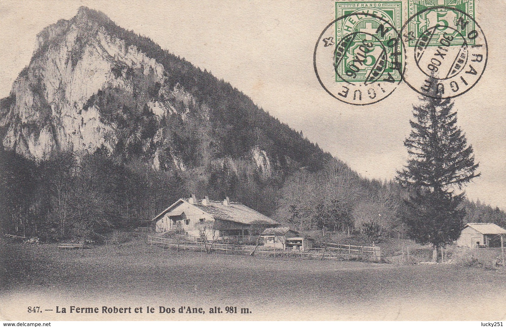 Suisse - Carte Postale - La Feme Robert Et Le Dos D'Ane - Oblit. "Noiraigue  30/09/06 - Lettres & Documents