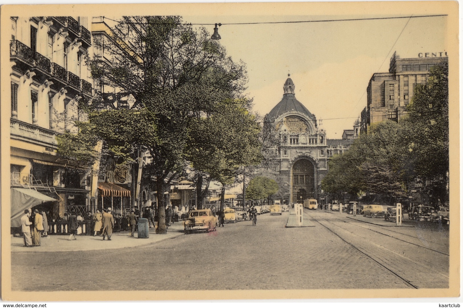 Antwerpen: VAUXHALL VELOX, VW 1200 KÄFER/COX, TRAM - De Keyserlei - Anvers, Avenue De Keyser (1954) - (B.) - Toerisme