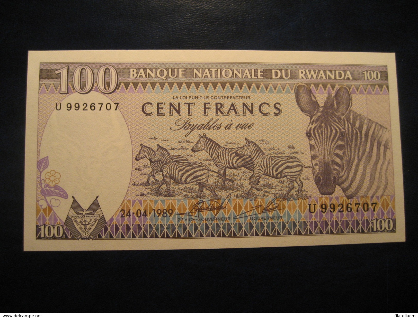 100 Francs 1989 RWANDA Unused UNC Banknote Billet Billete - Rwanda