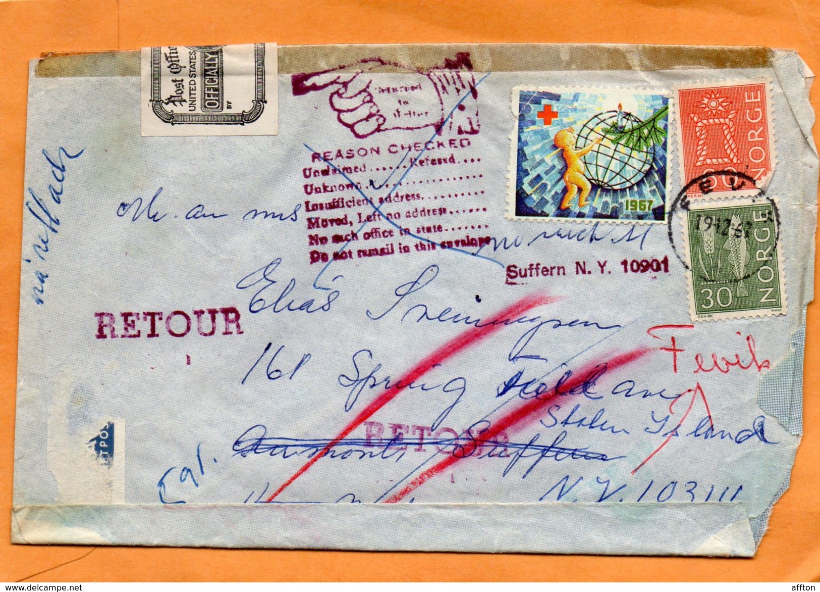 Norway 1968 Cover Mailed - Brieven En Documenten