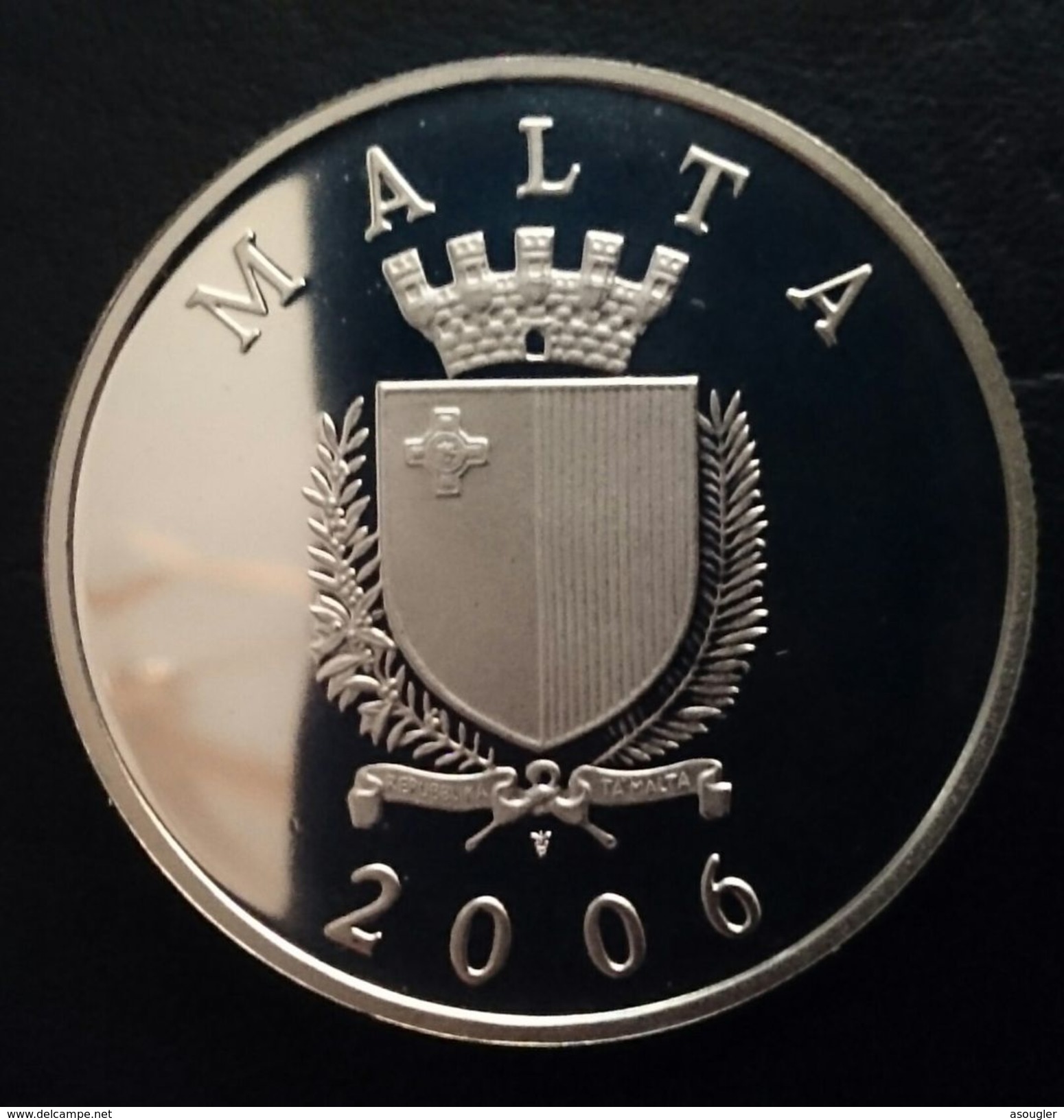 MALTA 5 LIRI LIRA POUND 2006 SILVER PROOF "Zammit" Free Shipping Via Registered Air Mail - Malta