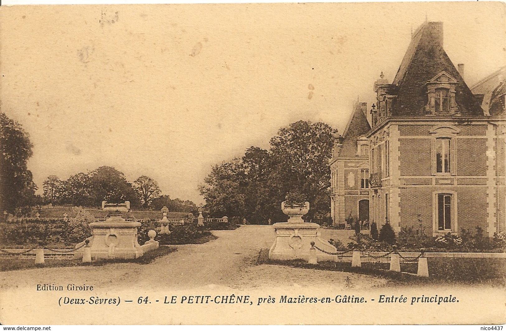 Cpa Chateau Du Petit Chéne Mazieres En Gatine - Mazieres En Gatine