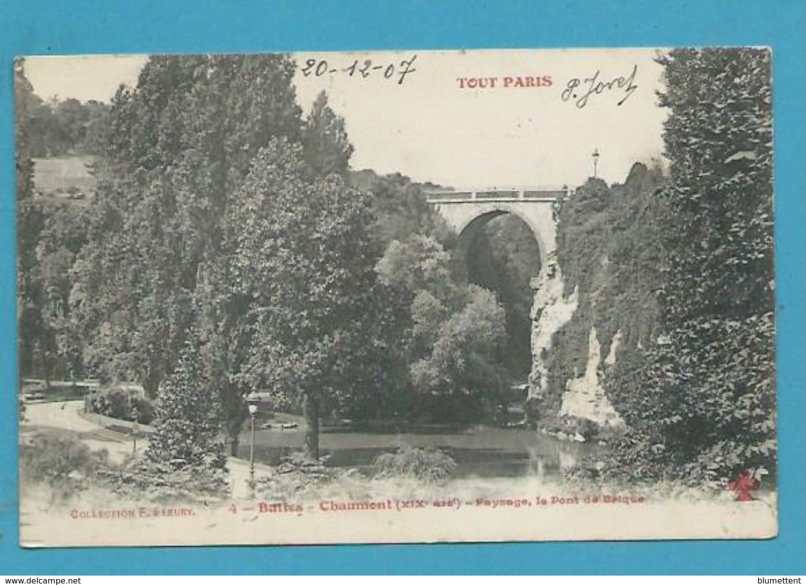 CPA TOUT PARIS 4 - Buttes Chaumont  Le Pont De Brique (XIXème Arrt.) Ed. FLEURY - Arrondissement: 19