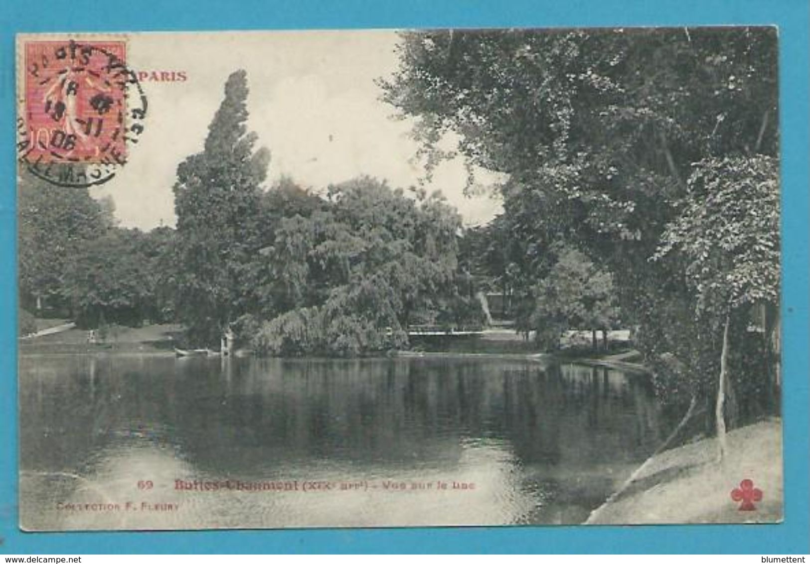 CPA TOUT PARIS 69 - Buttes Chaumont  Vue Sur Le Lac (XIXème Arrt.) Ed. FLEURY - Arrondissement: 19