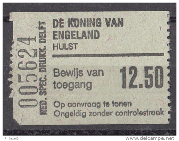 Nederland - Toegangskaartje Bioscoop "De Koning Van Engeland" - Hulst - Toegangskaarten
