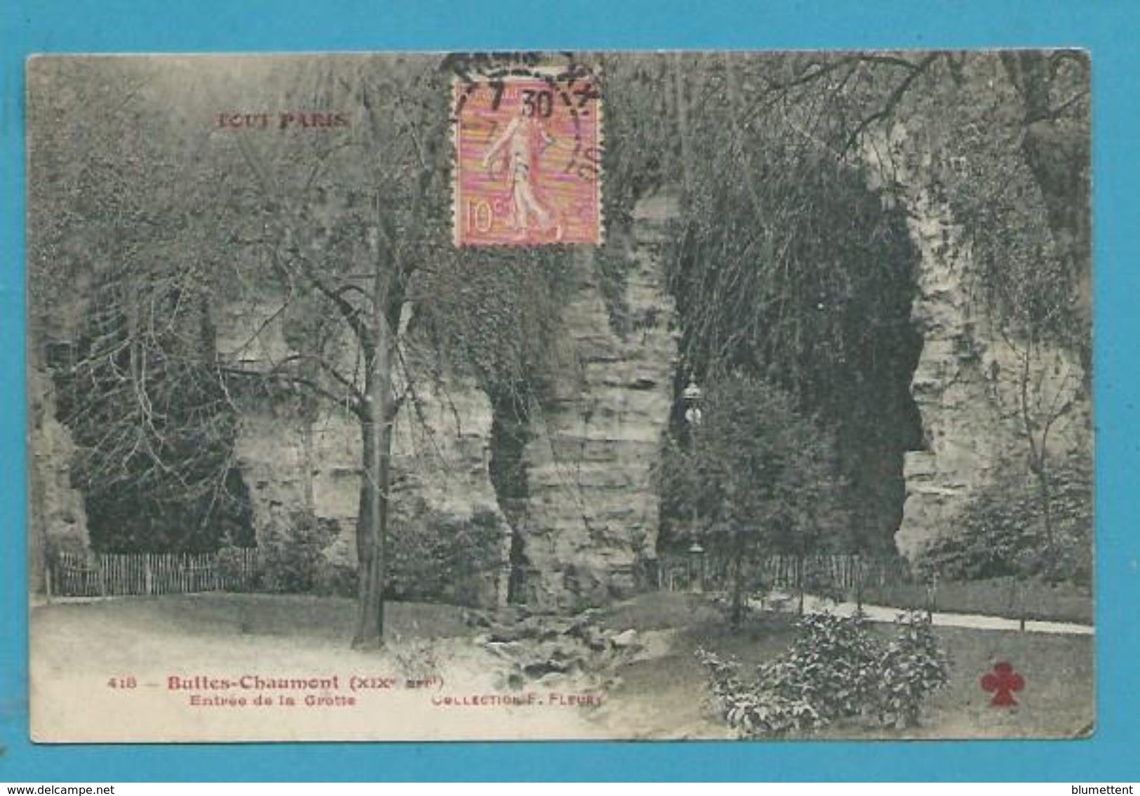 CPA TOUT PARIS 418 - Buttes Chaumont Entrée De La Grotte (XIXème Arrt.) Ed. FLEURY - Arrondissement: 19