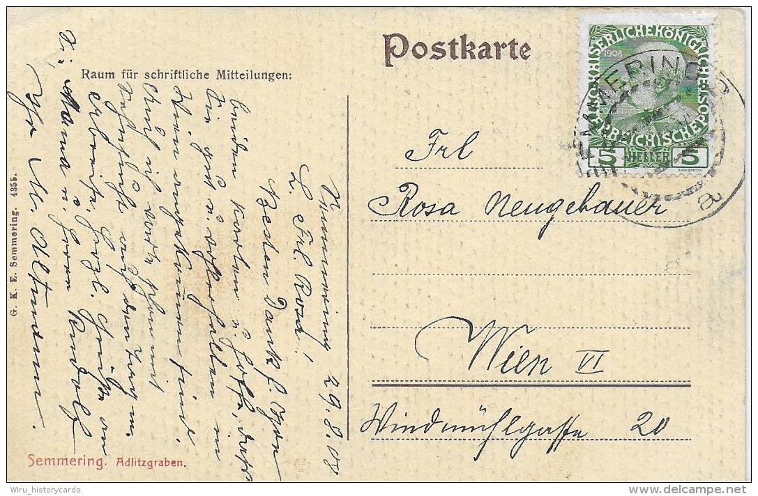 AK 0823   Semmering ( Adlitzgraben ) Um 1908 - Semmering