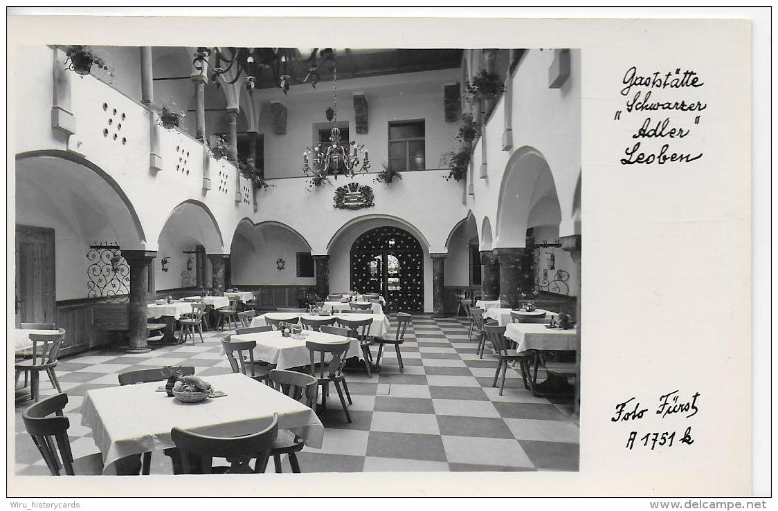 AK 0823  Leoben ( Gaststätte " Schwarzer Adler " ) - Foto Fürst Um 1940-50 - Leoben