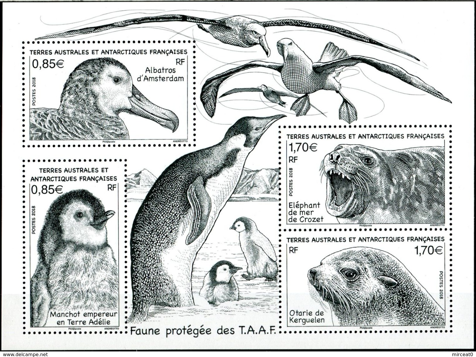 TAAF  2018  MNH  -  " FAUNE : OISEAUX  /  BIRDS  "  -  1 BLOC / 1 MSHEET - Autres & Non Classés