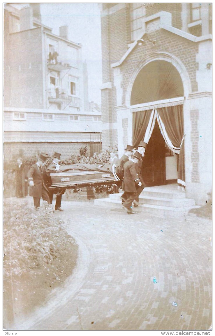 Bruxelles -Ixelles- Guerre 14-18 - Franz Merjay - Carte-Photo - Funérailles Nationales - Entrée Dans L' Eglise - Elsene - Ixelles