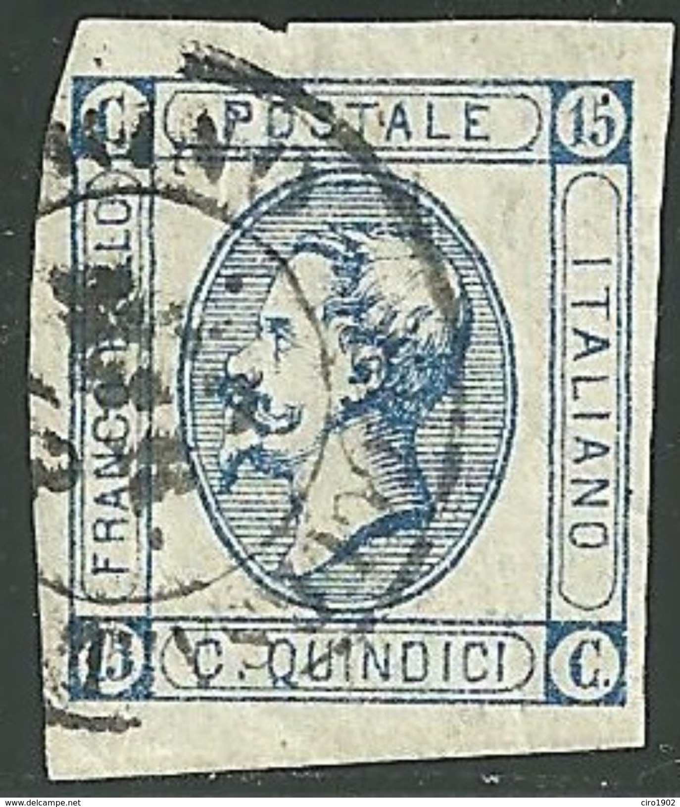 1863 - REGNO - 15 CENT.- 12 - TORINO SUCCURSALE - PIEGHE NATURALI - SIGNED - SPL - EURO 40,00+++ - - Used