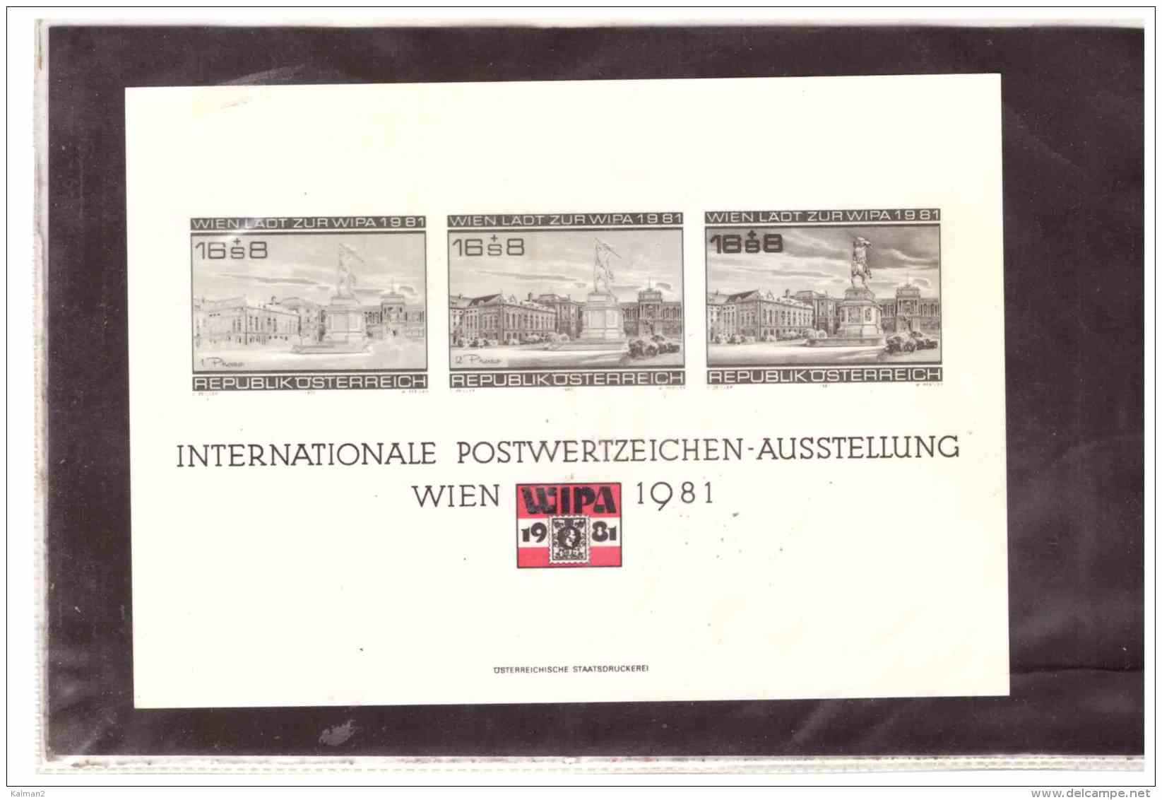 BF150  -    MAI 1981  /  SCHWARZDRUCKBLOCK  " WIPA 1981 " - Proofs & Reprints