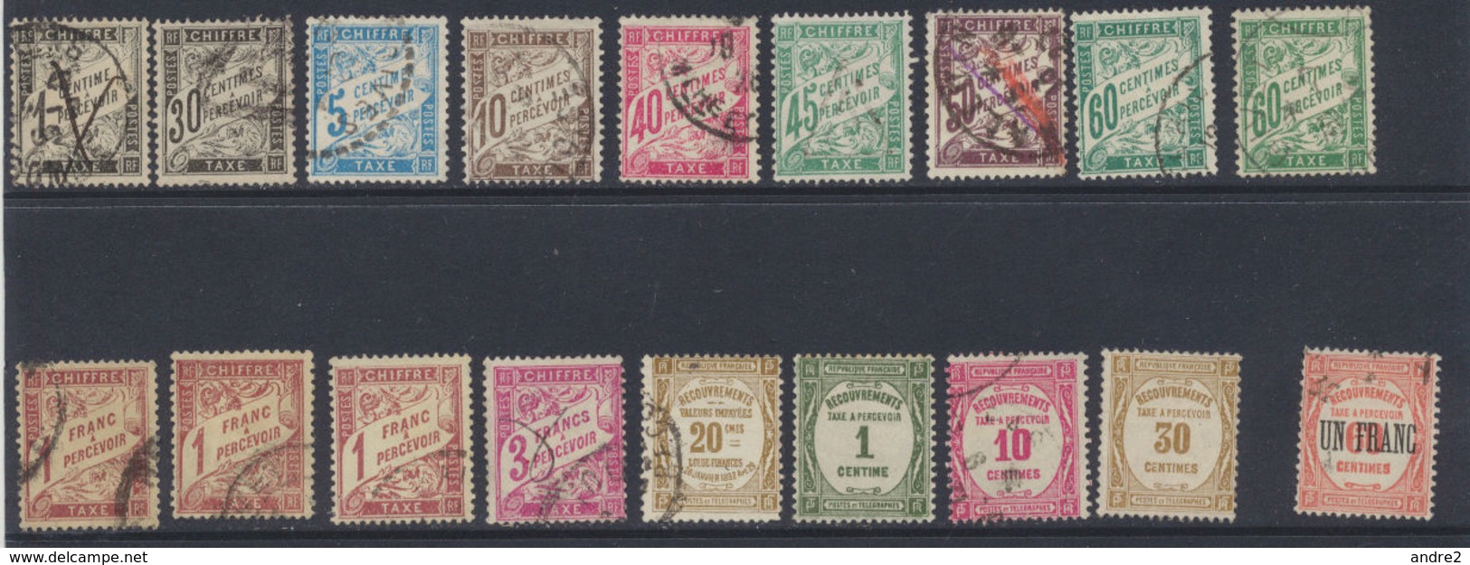 France Timbres-Taxe 1881-1955 Petit Lot Oblit Et * MH - 1859-1959 Oblitérés