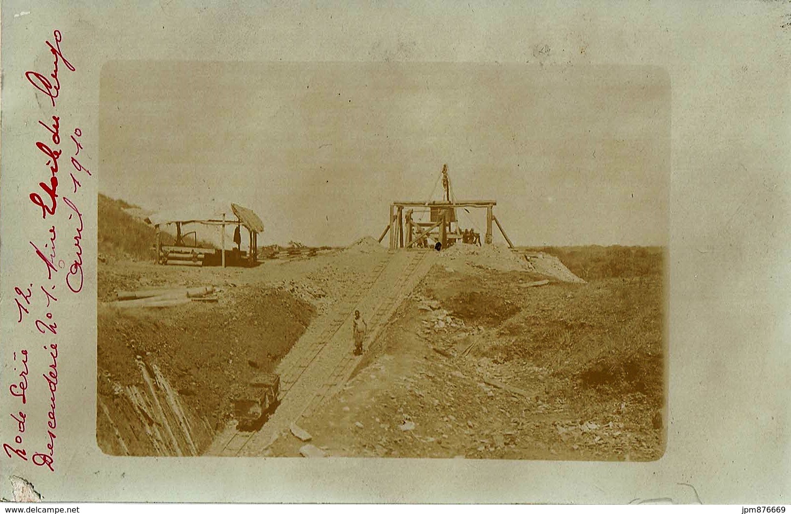 Lubumbashi Mine Cuivre L'étoile Du Congo 1910 La Descenderie N°1 Photo-carte Très Rare !! - Lubumbashi