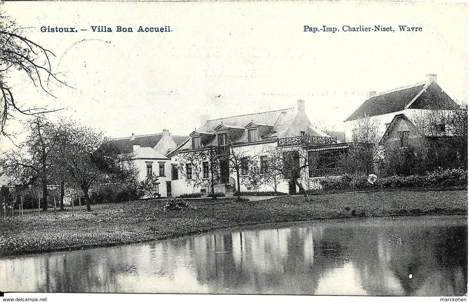 Gistoux (1325) : Villa Bon Accueil, Avec Timbre Et Cachet De La Censure Militaire Allemande. CPA. - Chaumont-Gistoux