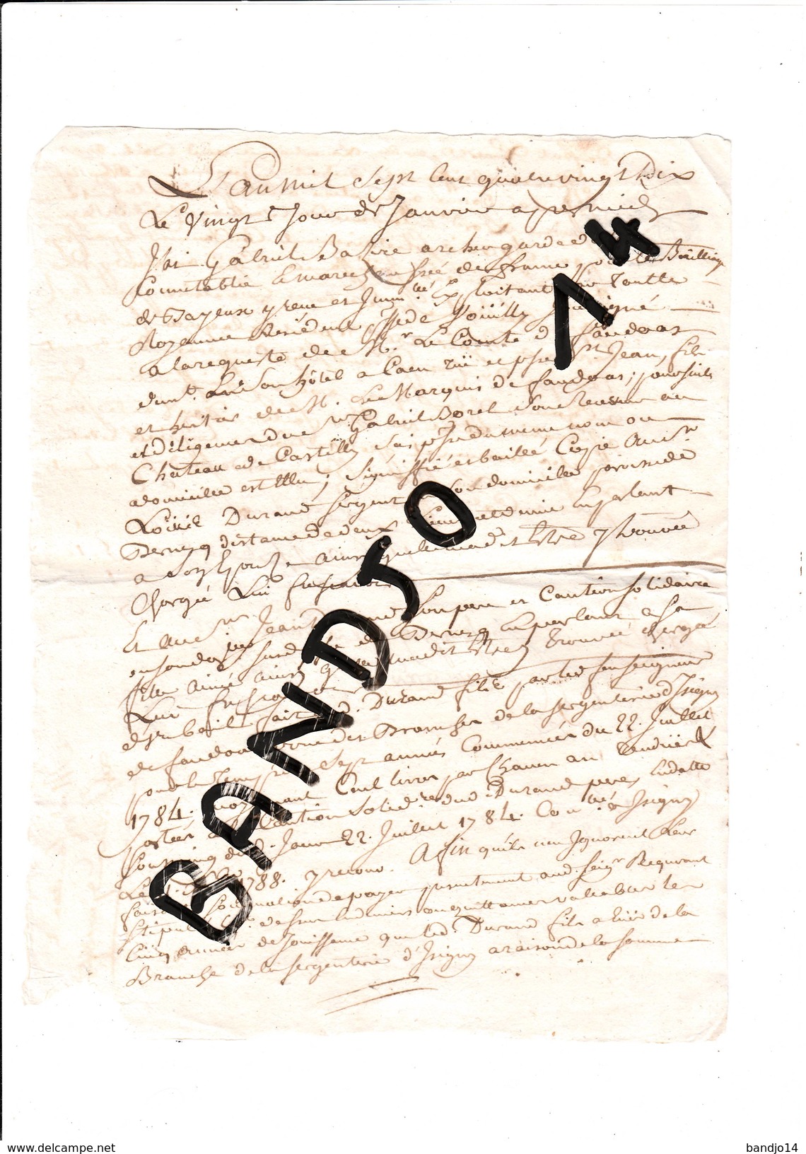 Calvados - 1790-91 - Lot De Documents Relatifs Au Bail Consenti Par Le Comte De Faudoas à La Famille Durand De Bernesq - Historische Documenten