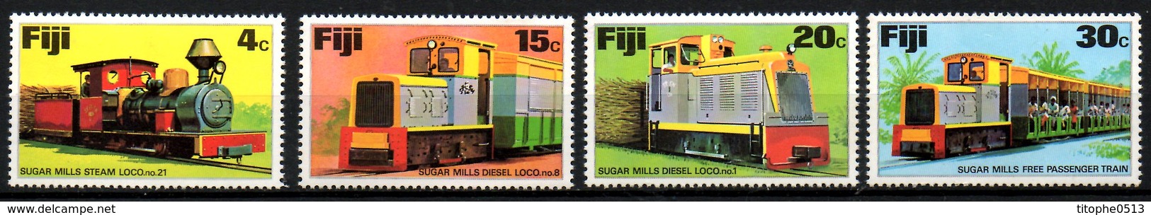 FIDJI. N°341-4 De 1976. Trains Des Plantations De Canne à Sucre. - Trains