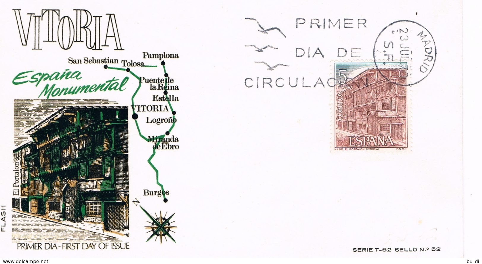 Spanien FDC 1877 El Portalon In Vitoria - Architektur - FDC