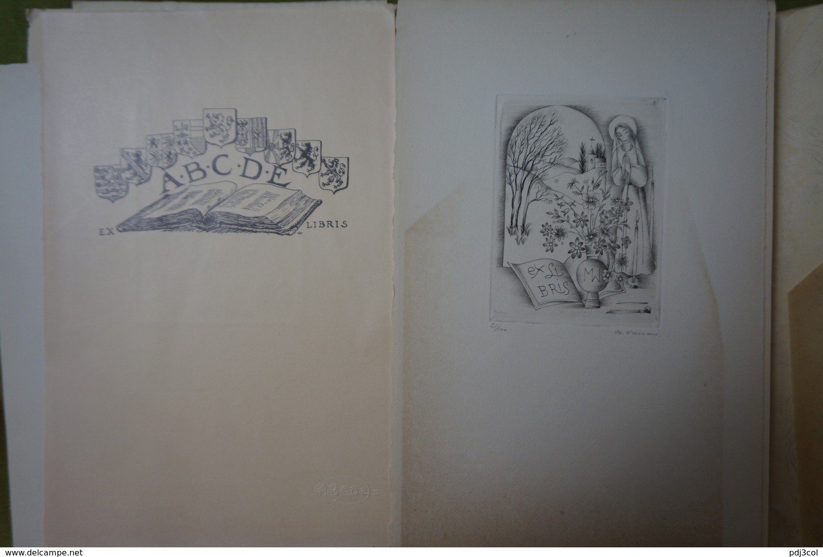 Association Belge Des Collectionneurs Et Dessinateurs D'Ex-libris - Exercice 1951 - 10 Reproductions Clichées Ou Gravées - Bookplates
