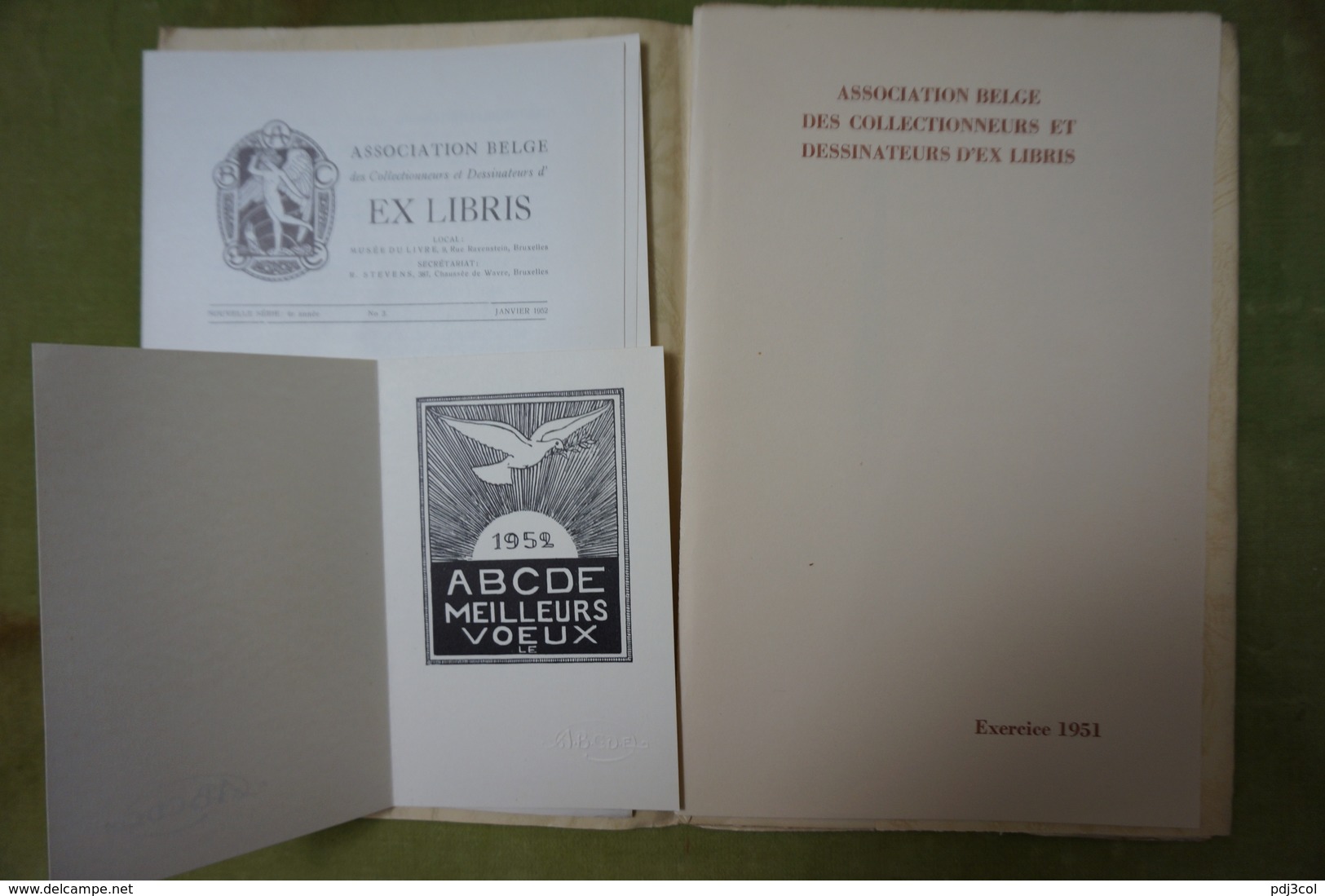 Association Belge Des Collectionneurs Et Dessinateurs D'Ex-libris - Exercice 1951 - 10 Reproductions Clichées Ou Gravées - Ex-Libris