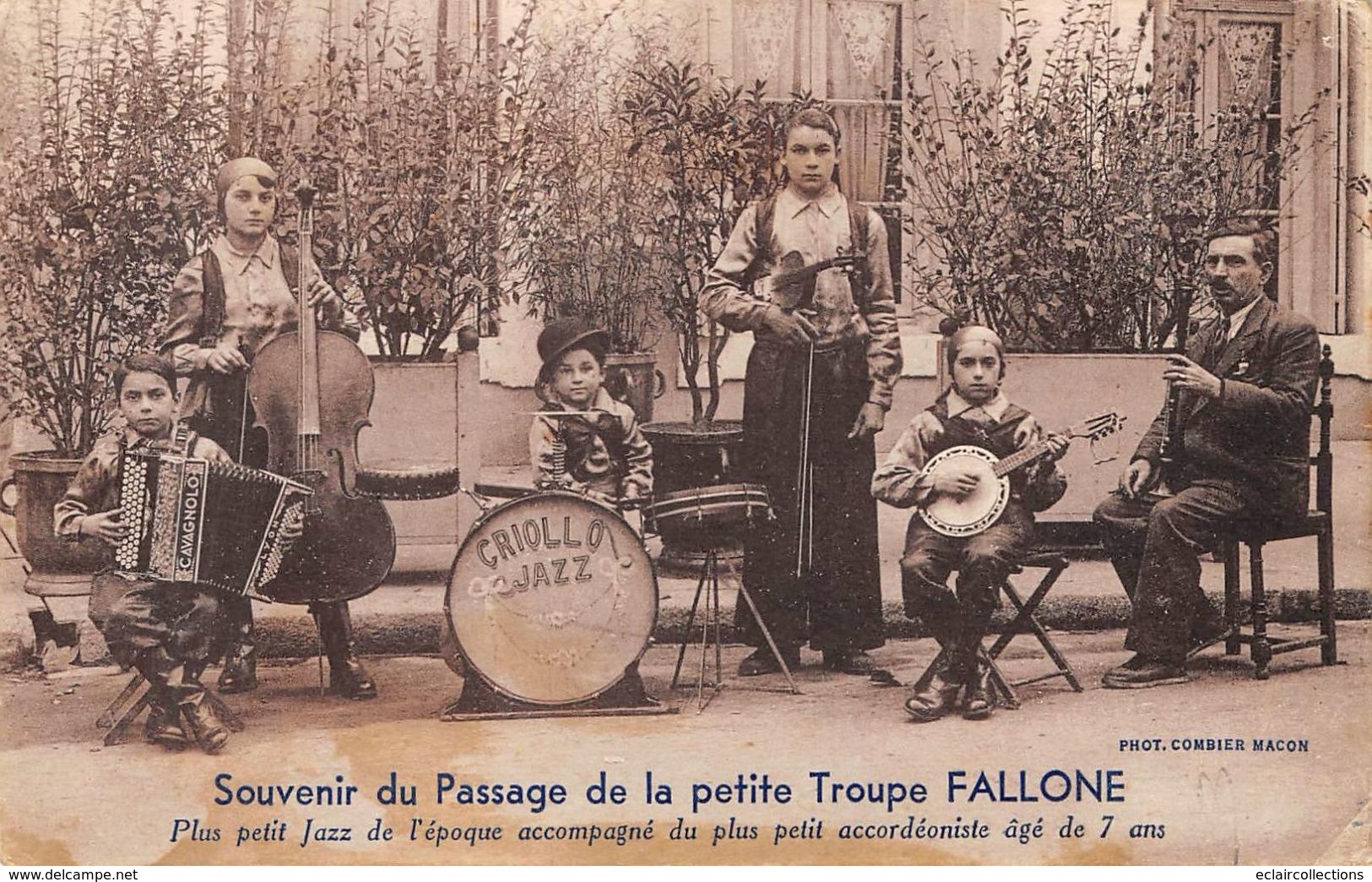 Musique.Accordéon Orchestre: Jazz Violoncelle. Banjo         La Troupe Fallone                (voir Scan) - Muziek En Musicus