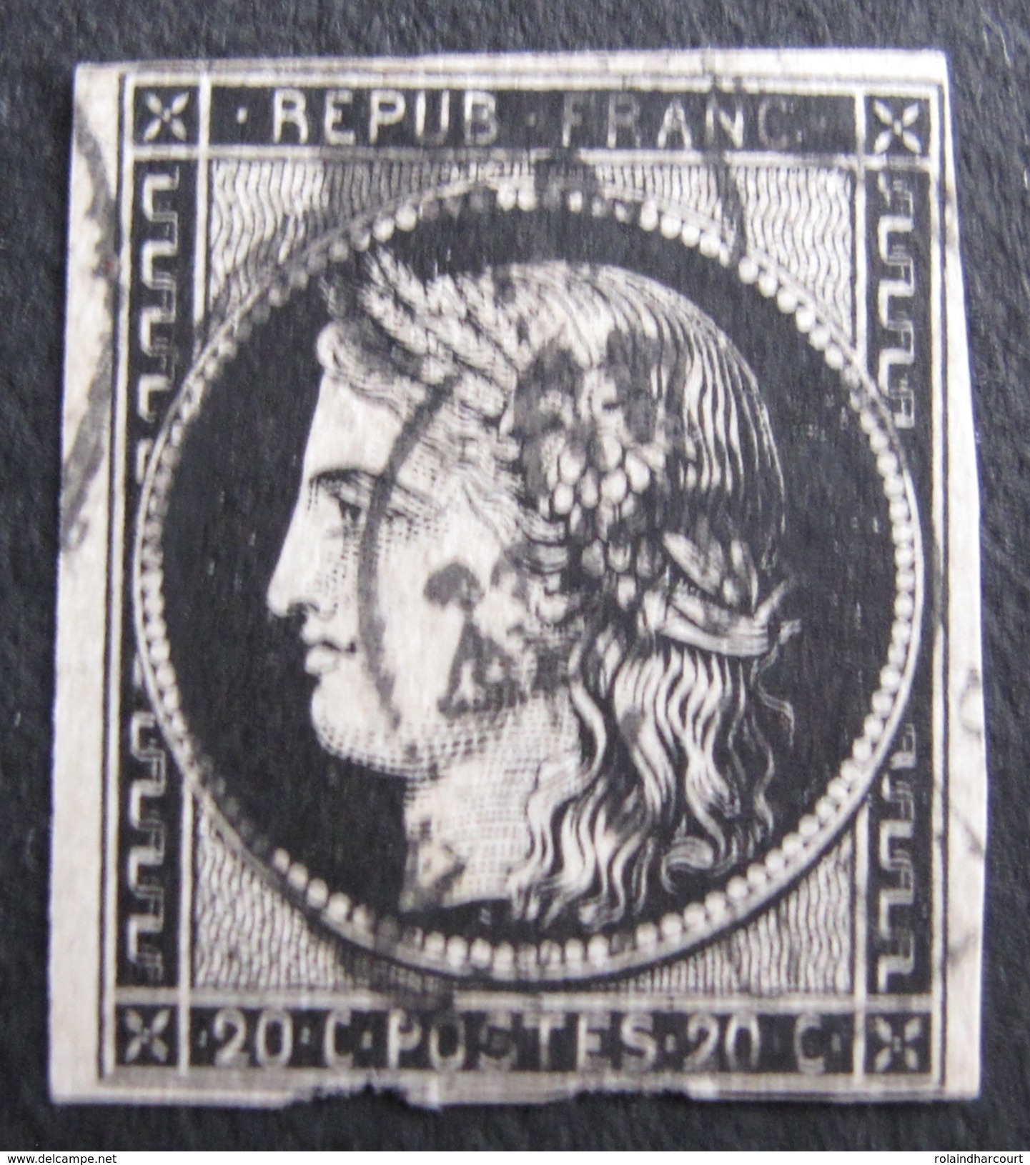 Lot FD/52 - CERES N°3a - GRAND CàD JANVIER 1949 - Filet Sud Défectueux - Cote : 450,00 € - 1849-1850 Cérès