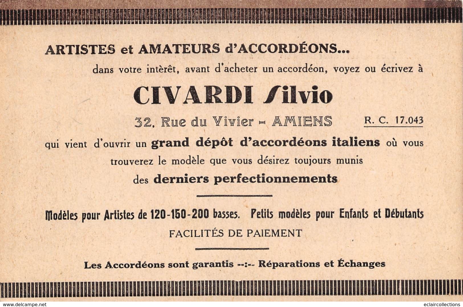 Musique.Accordéon :Orchestre:        Somme Amiens Accordéons Silvio Civardi         (voir Scan) - Musik Und Musikanten