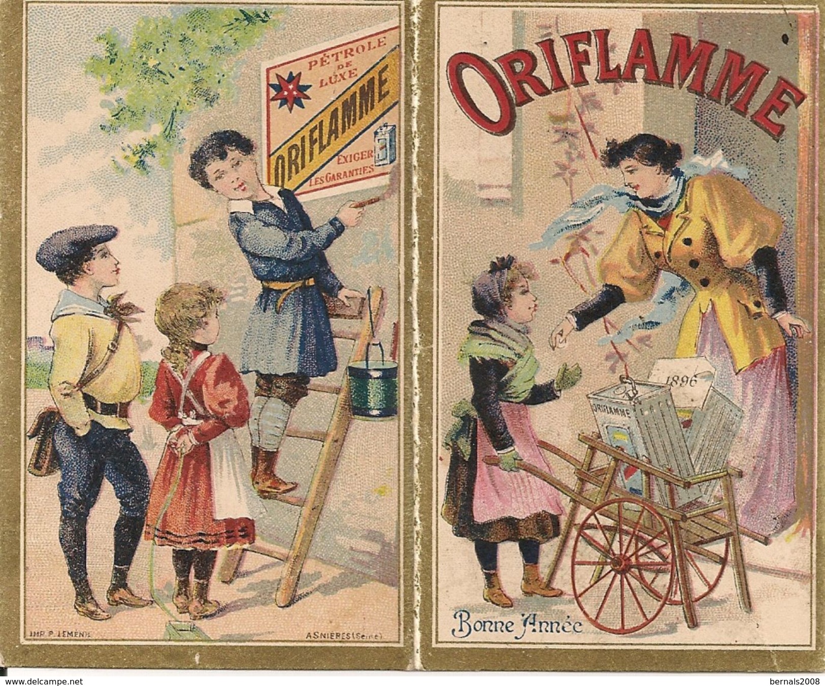 Petit Calendrier, Chromos Publicitaire De 1896 - Petit Format : ...-1900