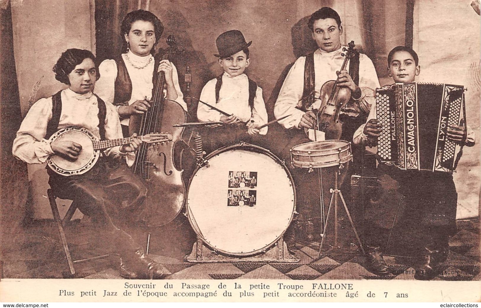 Musique.Accordéon :Batterie  Banjo..     Troupe Fallone .  Accordéon Cavagnolo               (voir Scan) - Music And Musicians