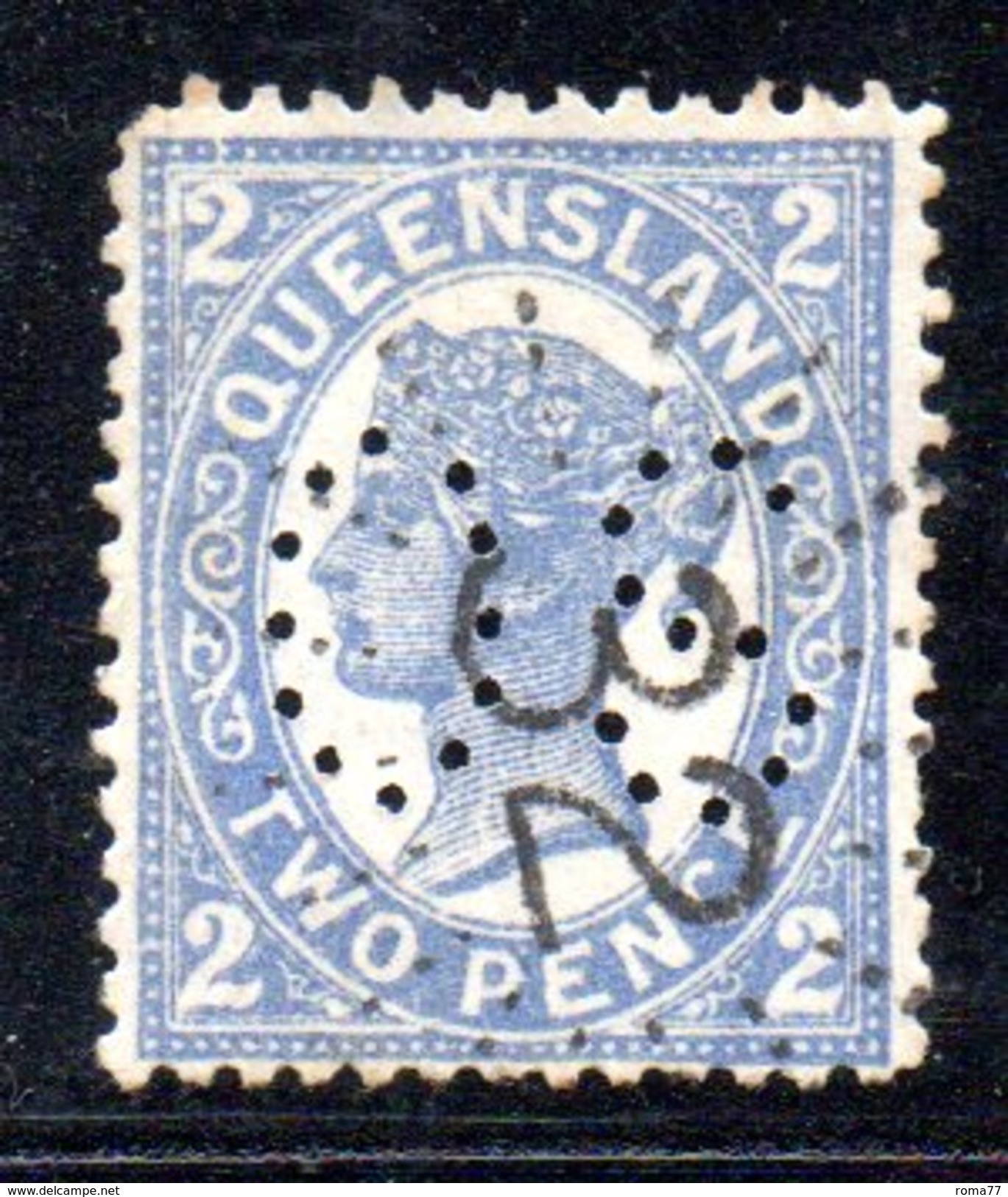 T1178 - QUEENSLAND , OS : 2 Pence Usato . Annullo . Servizio - Gebraucht