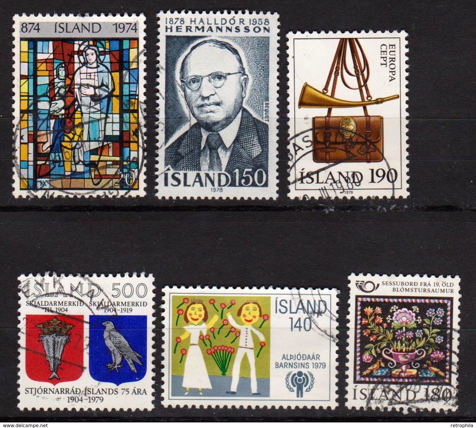 ISLANDE - ISLAND - 1974 à 1980 - 6 Timbres Oblitérés - Oblitérés