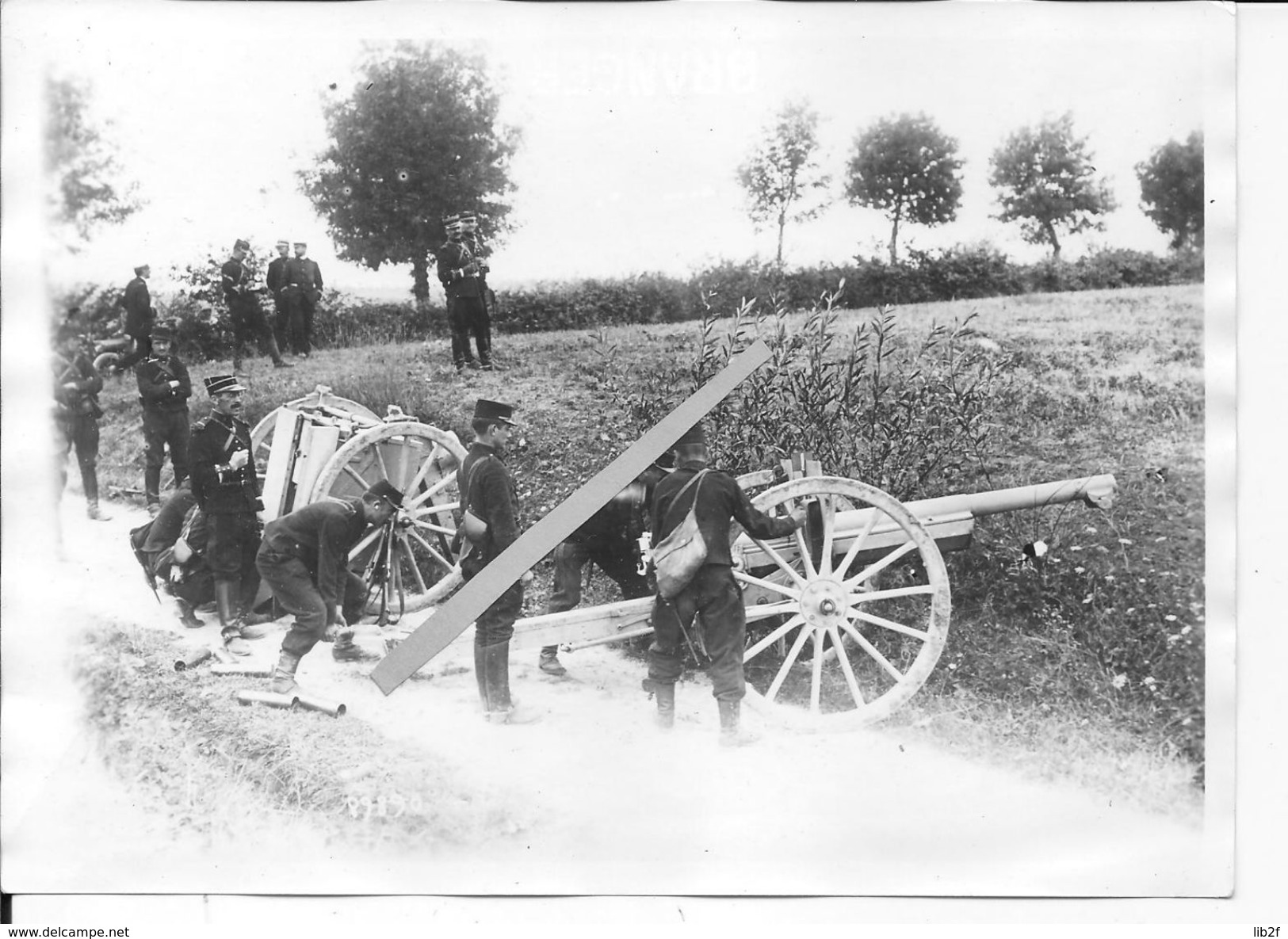 Régiment D'artillerie De Campagne Caisson Et Canon De 75mm Batterie En Position De Tir 1 Photo 1914 Manoeuvres Ww1 - Guerre, Militaire