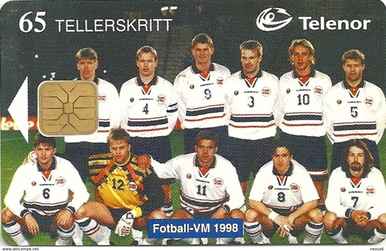 Norway - Telenor - Football VM-98 - N-120 - 06.1998, 50.000ex, Used - Norway