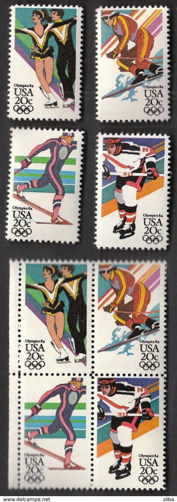 USA United States 1984 / Olympic Games Sarajevo / Mint Stamps / Skating, Skiing, Ice Hockey - Winter 1984: Sarajevo