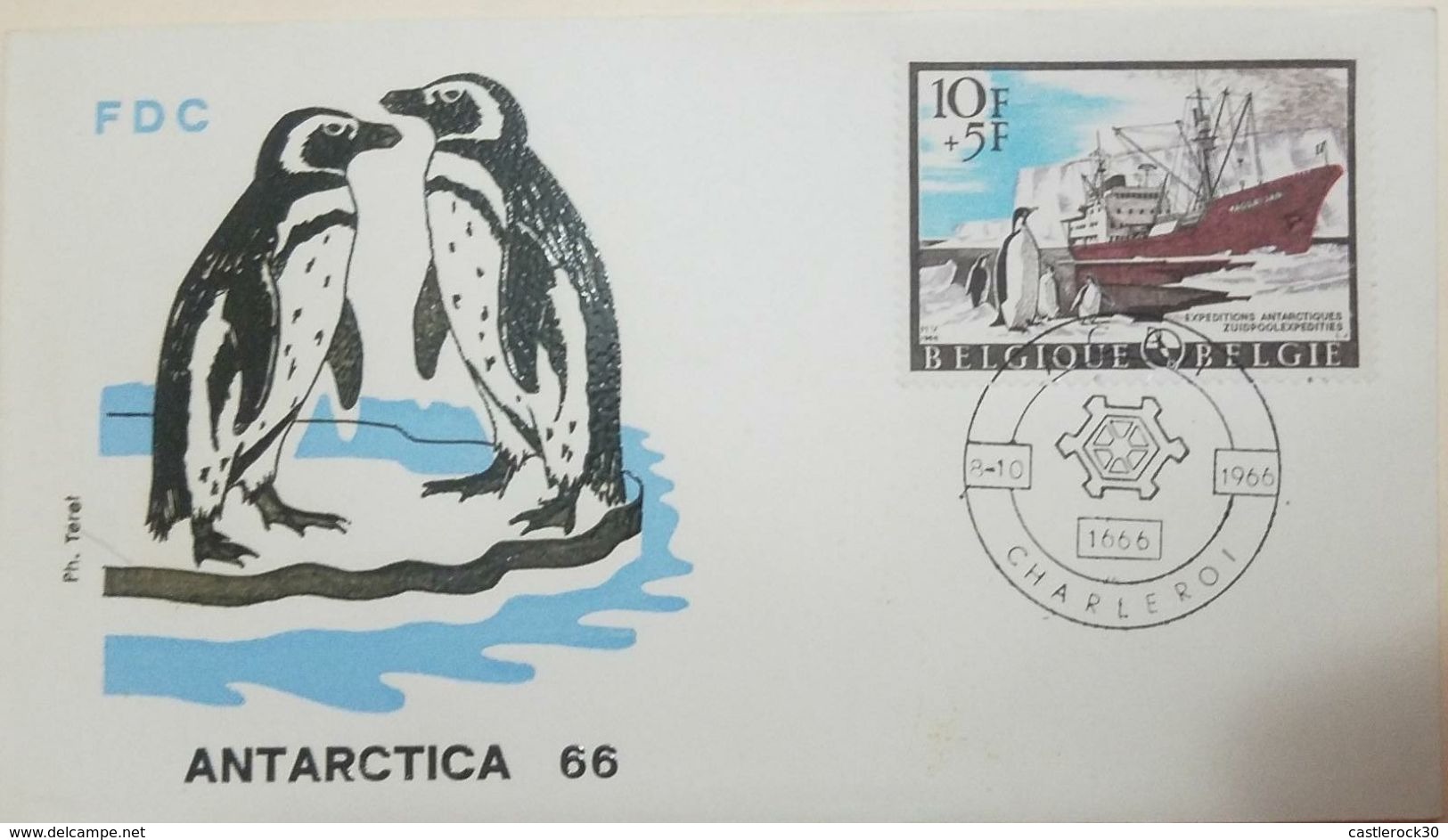 L) 1966 BELGIUM, ANTARCTIC EXPEDITIONS, PENGUINS, BOAT, FDC - 1961-1970