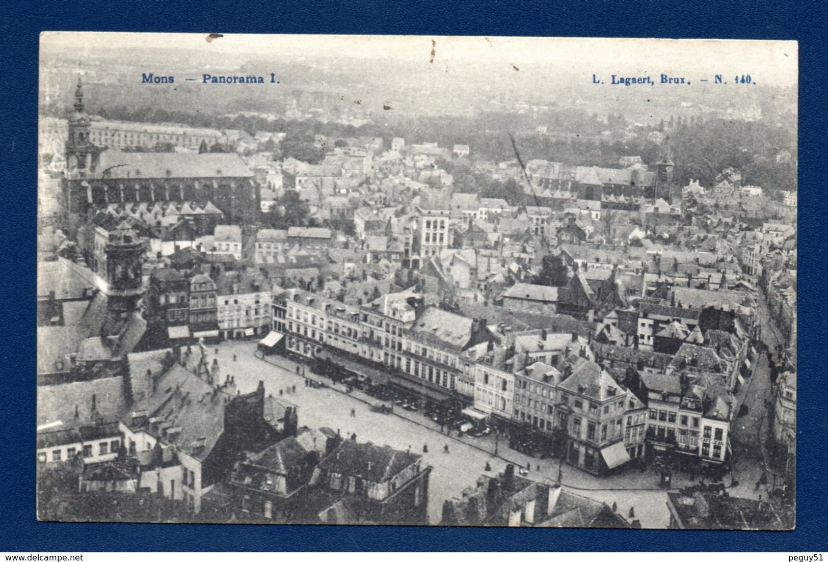 Mons. Vue Aérienne. Panorama I. Grand'Place. Café Jean. 1907 - Mons